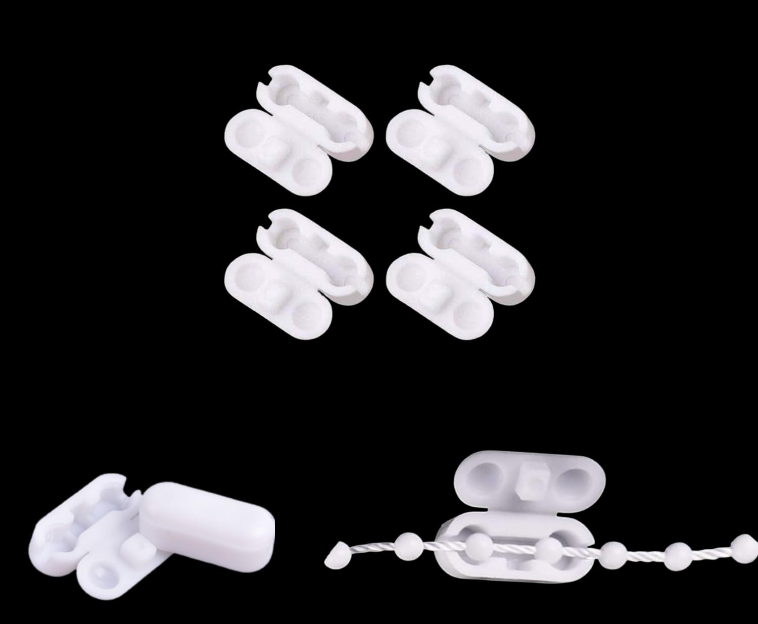 Rokel Plastic-4Pcs Roller Blind Chain Connectors – 4 Pcs Plastic Blind Cord Connector Clips For Roman & Vertical Blinds – Easy Fit Window Blind Repair Parts (Plastic-4Pcs)