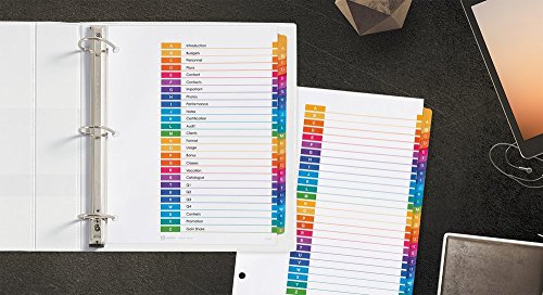 Avery Ready Index A-Z Tab Binder Dividers, Customizable Table of Contents, Multicolour Tabs, 1 Set (11125) image 8