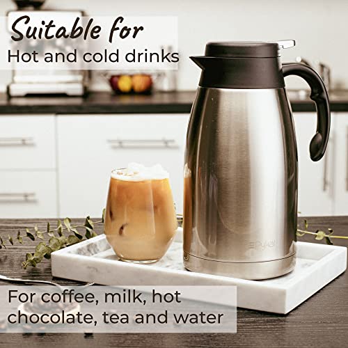 Pykal Thermische Koffie Karaf - 2 L - Vacuüm Geïsoleerde Koffie Dispenser 24HR 60 Cº - Grote Roestvrijstalen Theekan… - Afbeelding 5