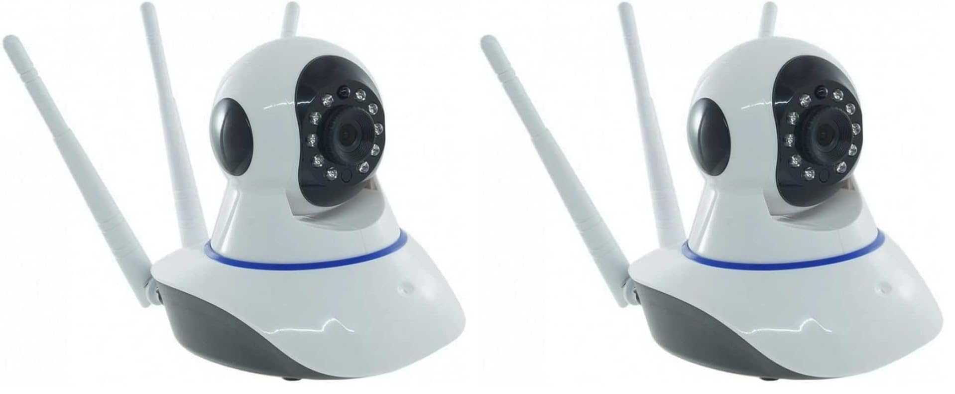 GC GLOBALCOMMERCE Telecamera IP Wireless Videosorveglianza 1080P Motorizzata con Infrarossi a 3 Antenne Wifi con visione notturna (Confezione da 2)