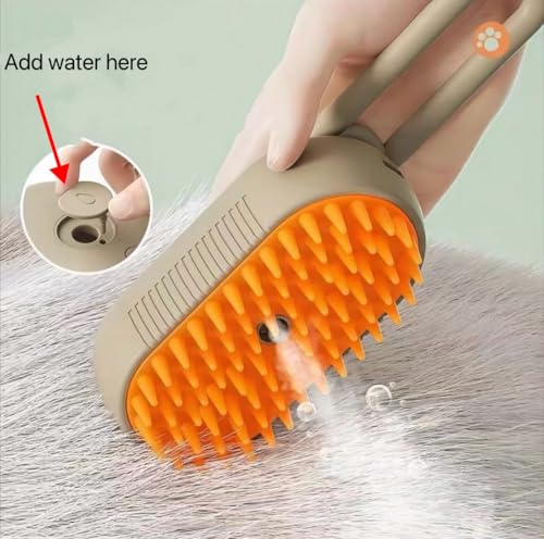 Image of Pack of 2X Easy Self-Cleaning Pet Steam Brush with 360 Rotating Arm for Long and Short Hair Cats and Dogs Grooming Supplies Steam Brush for Shedding