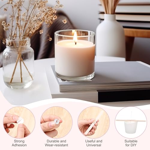 Image of Zeyune 20 Pcs Candle Wick Needle for Silicone Molds, Mold Punch Needle with Hook & Eye, Candle Inserting Tool, Wick Holders, Thread, Stickers and Tabs