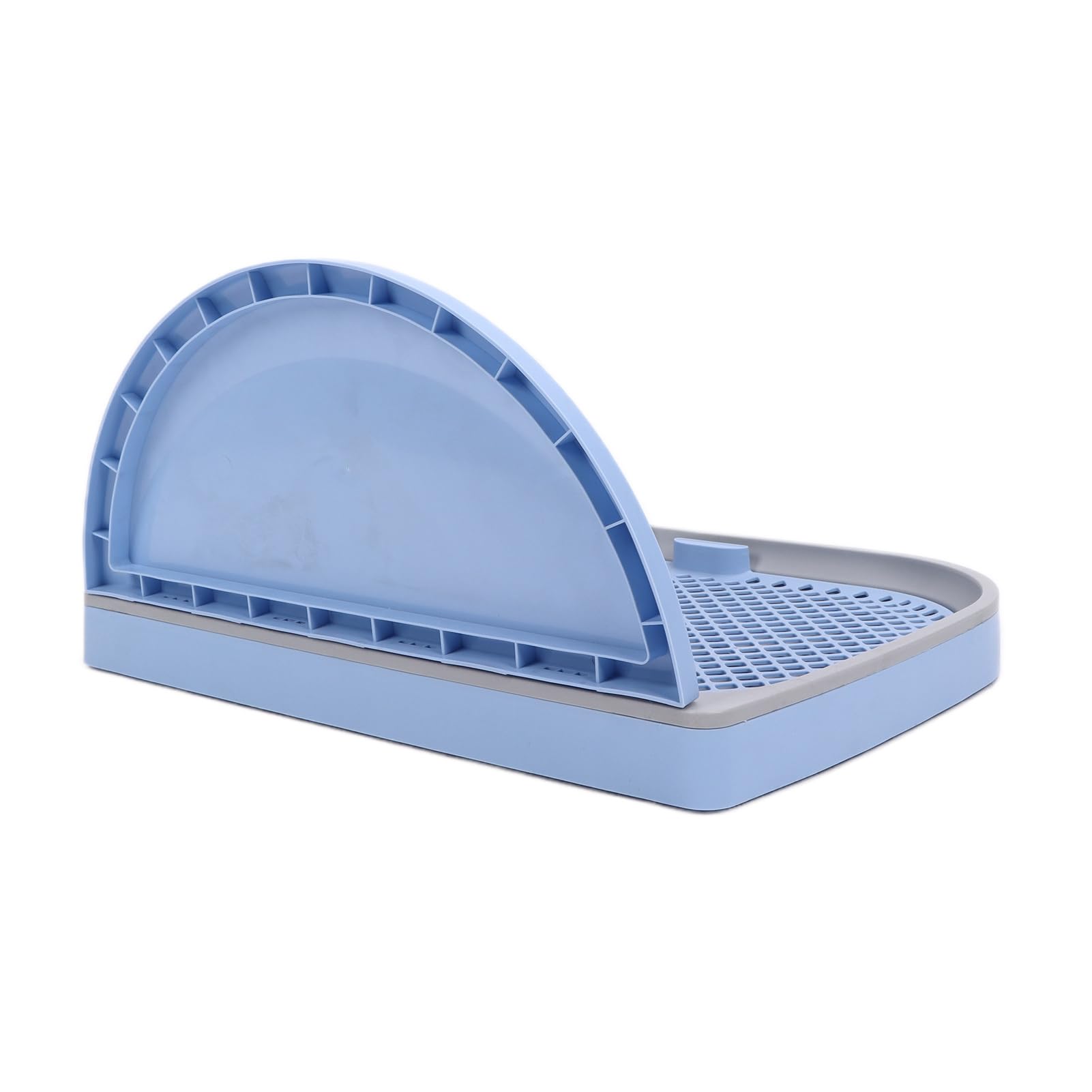 AMONIDA Inodoro para Mascotas, Bandeja Portátil de Malla para Orinal para Perros con Poste Extraíble para Perros Pequeños y Gatos, Plástico Fácil de Limpiar, 22,4 Pulgadas X 17,7 Pulgadas (cielo azul)
