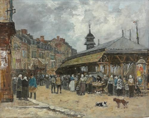 Marche à Trouville affiche peinture Eugène Boudin pour créer une déco bord de mer au salon