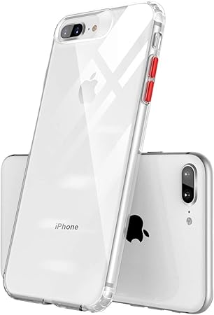 YEESOON Capa para iPhone 8 Plus, capa protetora de TPU transparente com  botão colorido de silicone macio capa antiqueda para iPhone 8 Plus (botão  vermelho) | Amazon.com.br