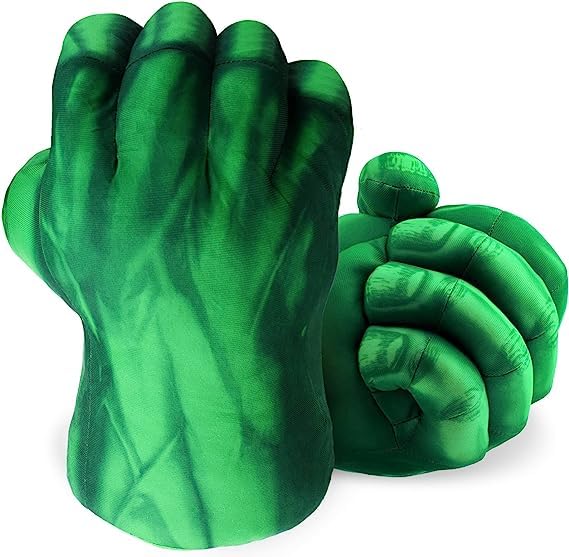 Aofentop hulk Hands Gloves Toys Gifts - hulk smash superhero toys Fists Big Soft Plush Gloves Fancy Dress Cosplay Game Toy for Children Teenagers Christmas Halloween Birthday Present (1 Pair) Green