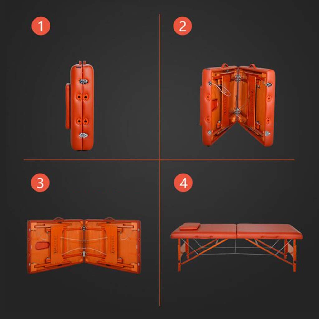 CUNTO Mesas de SPA Mesa de Masaje portátil Sofá Cama Plegable con Todo Incluido de 2 Secciones para Terapia de salón de Belleza de Tatuajes con Marco de Madera, foe Home