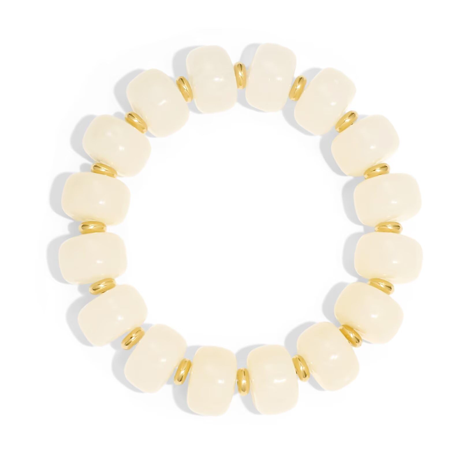 Bead Bracelet for Women Vibrant Color Resin Beads Bracelets Elastic Stretch Chunky Bracelet Boho Summer Beach Vacation Jewelry — view 8