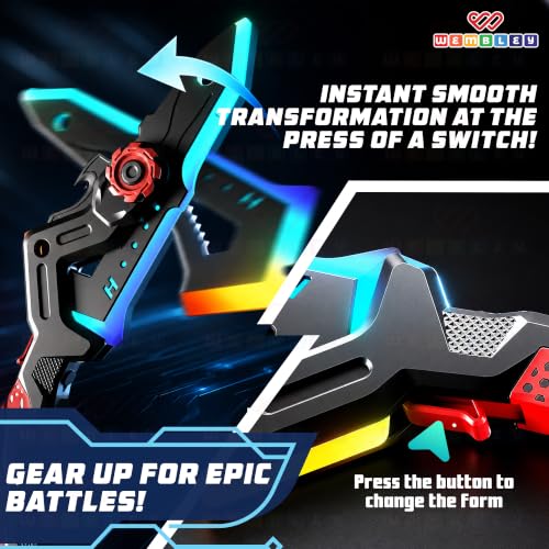 Image of Wembley LED Light Up 2-in-1 Sword & Axe Toy for Kids | Transforming Sword Axe with Sound, Vibration & Smoke Effect | Type-C Rechargeable Anime Roleplay Toy for Boys & Girls 3+ Years