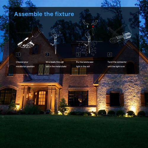 Goodsmann Landscape Lighting Low Voltage Spotlights Landscape Lights 20W Halogen 145 Lumen Flood Lights With Metal Stake Connector (8 Pack) 9920-9604-08 #TOP2