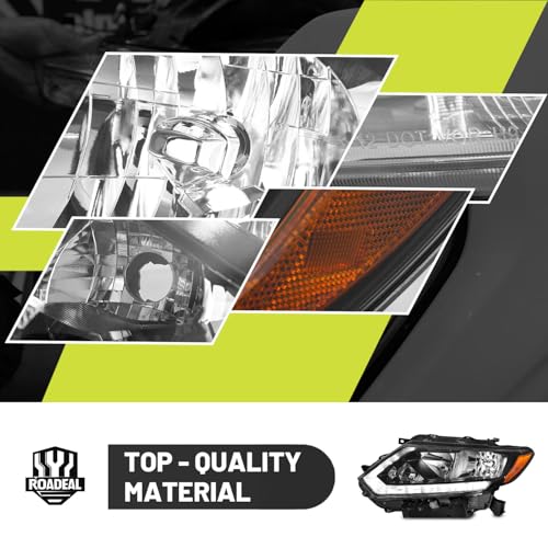 ROADEAL Headlights Assembly with LED DRL Strip for 2014-2016 Rogue by ROADEAL - Used condition - Image 7
