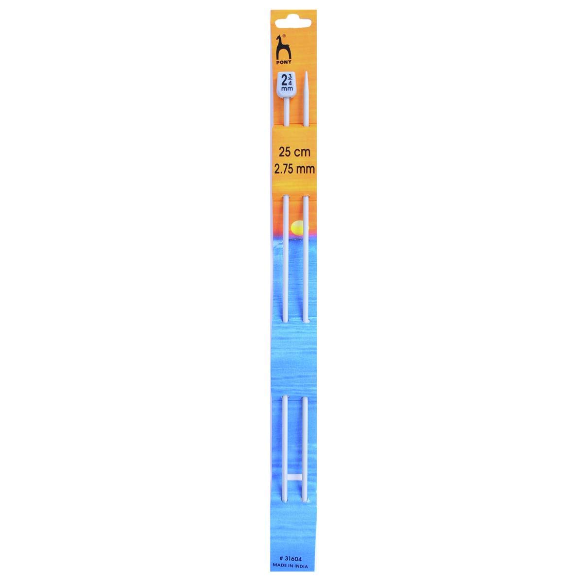 Pony Single Ended Classic Knitting Pins - 25Cm x 2.75mm,Packaging may vary