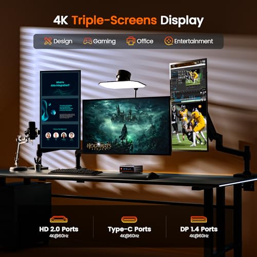 Image of PELADN Ryzen Mini PC 5600H (Beats 5700U /7430U), 8GB Dual Channel RAM, 256GB M.2 SSD, 2.5 inch SATA HDD, Mini Desktop Computer with Dual NIC LAN 2.5Gbe, WiFi6, BT5.2, Type-C