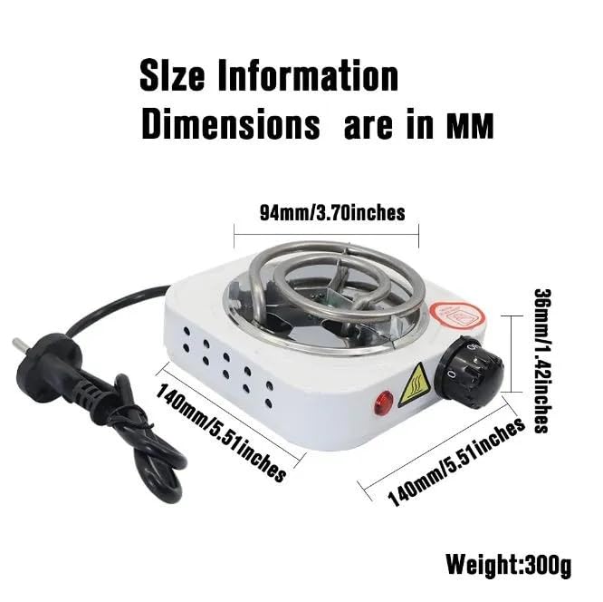 Image of Al Kian Electric Hot Plate Charcoal Starter Radiant Electronic Hookah Coal Burner Small Pan Sigdi - 500 Watt (Small)
