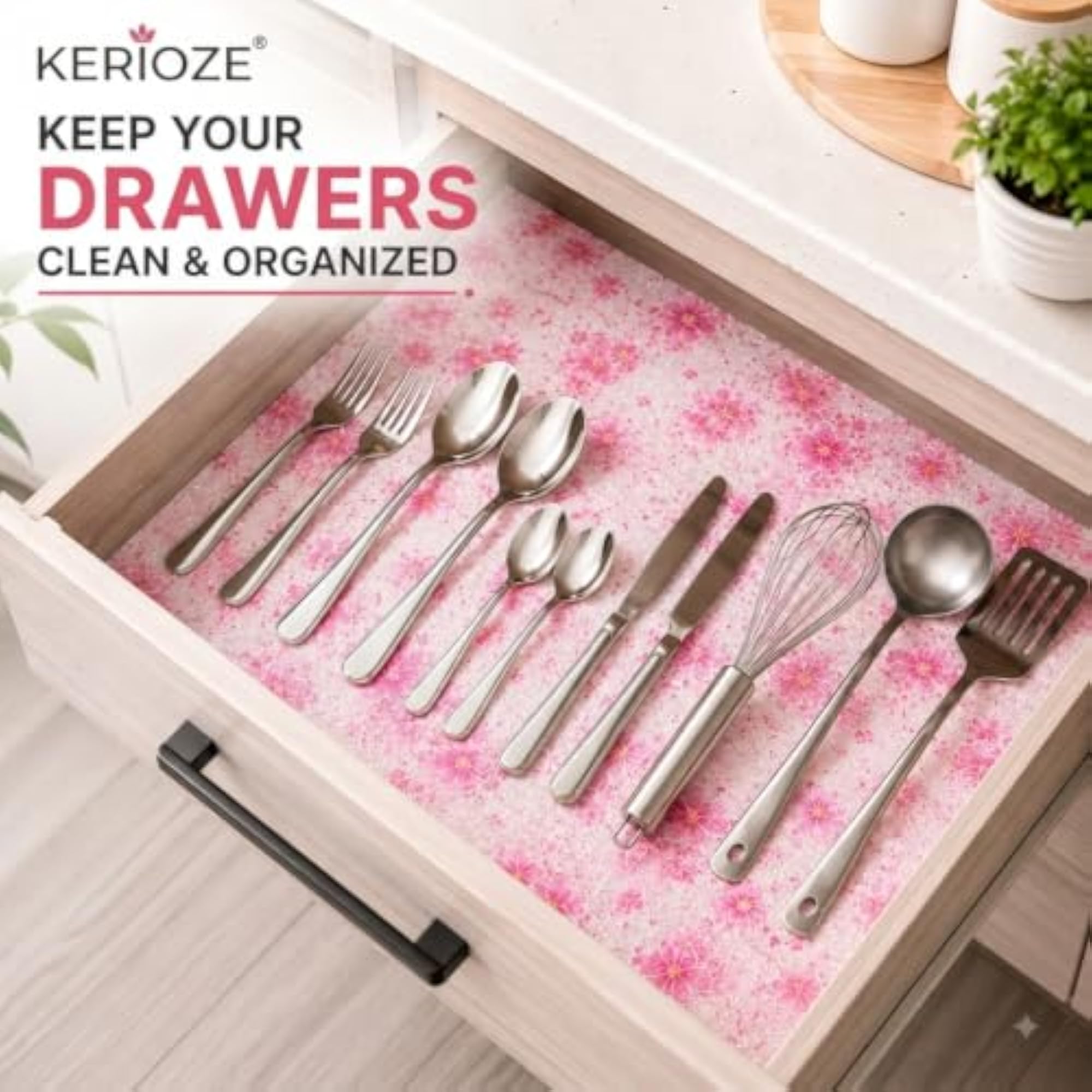 Non-Adhesive Drawer Liner Shelf Liners for Kitchen