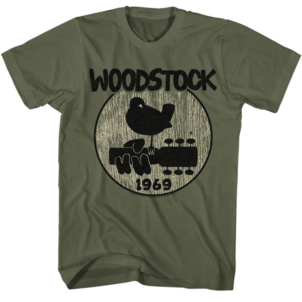 American ClassicsWoodstock Music 1969 Logo Adult Short Sleeve T Shirts Vintage Style Graphic Tees