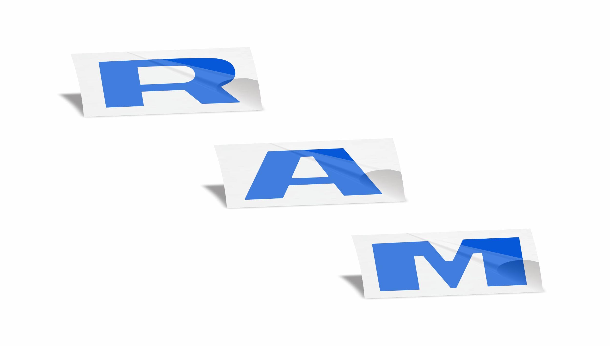 RAM Grille Emblem Overlay Decal Stickers 2025-2026 Ram 1500 (Color: Reflective Blue)