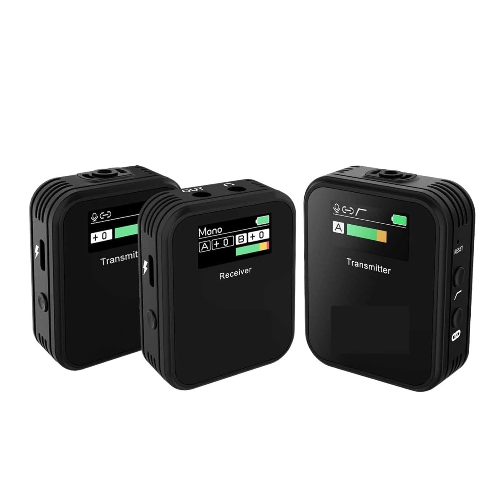 Odbiornik Mikrofonu Bezprzewodowego 2,4G + 2 Nadajniki + 2 Mikrofony Lavalier Mic150M TFT 3,5 Mm Do Aparatu W Smartfonie