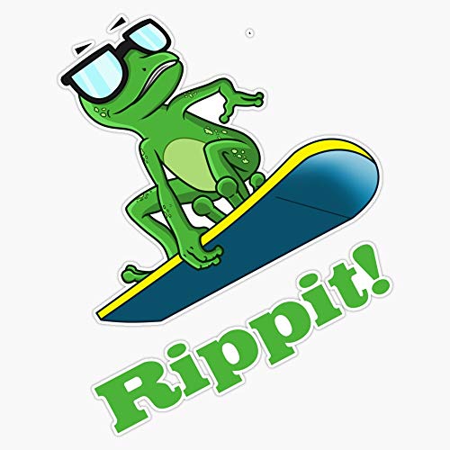 Cool Frog On A Snowboard. Vinyl Waterproof Sticker Decal Car Laptop Wall Window Bumper Sticker 5'