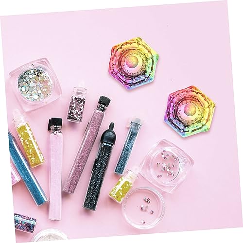 Beavorty 2pcs Acrylic Nail Dappen Dish con Tapa miniatura 6