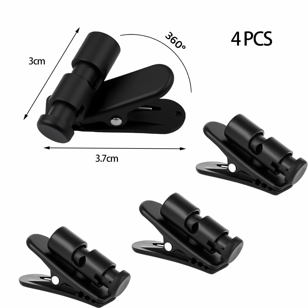 4 Pezzi Clip per Cavo per Auricolare Morsetto per Filo per Cuffie Ruotabile a 360°Morsetti in Plastica per Cuffie Cablate per Lavoro Sport e Uso Quotidiano