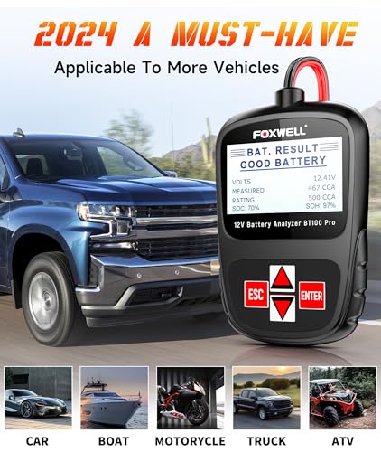 FOXWELL NT604 Car Scanner ABS SRS Transmission with FOXWELL BT100 Pro Car Battery Tester