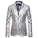 Produktbild SALEBLOUSE Herren Shiny Pailletten Multi Farbe und Größe Männer Hübsche Jacken Blazer für Nachtklub Partei 1 Knopf Männer Anzug Hochzeitsanzug Business Hochzeit Anzugjacke Strickjacke Cardigan Jacke