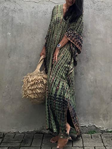 Image of Kaftan Dresses for Women Plus Size Summer Beach Dress with Print and Swim Cover Ups