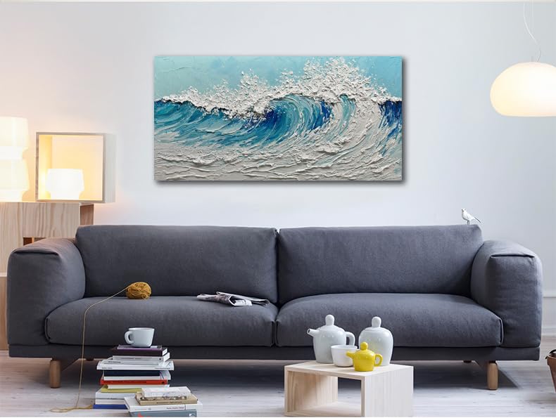 Amazon.com: V-inspire Modern Ocean Wave Canvas Wall Art, 24 x 48