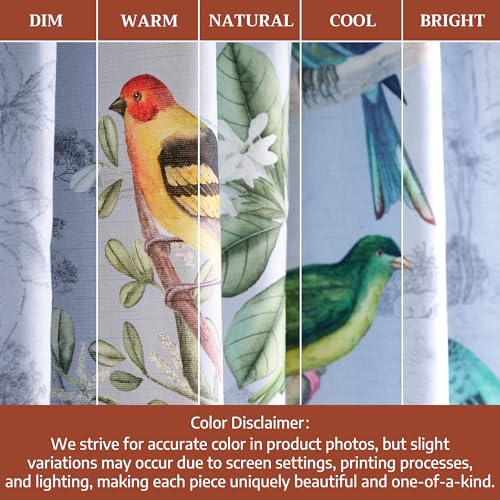 Image of Maison d' Hermine Curtains for Living Room 100% Cotton 84 inch Length One Panel Light Filtering Curtains for Bedroom Windows with Rod and Loop Pockets Drapes (Solstice Fair Blue, 50 inch W x 84 inch L)