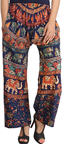 Image of Exotic India Casual Trousers from Pilkhuwa with Printed