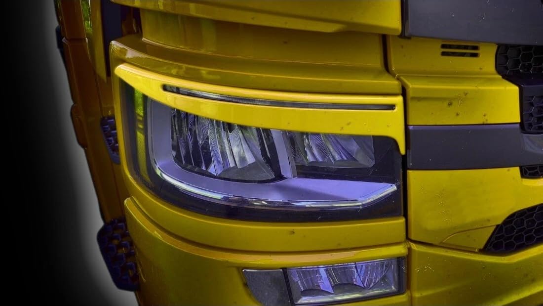 Par de Cejas de Faro de Plástico ABS con Diseño de Ojo Maligno para Scania R S 2017+ HQ