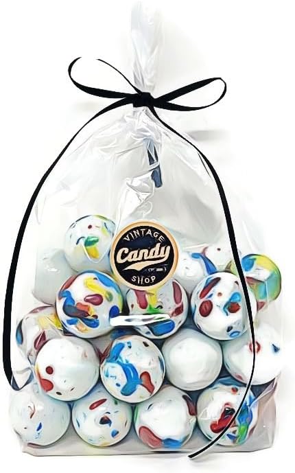 Jaw Breakers, Bruisers, Jawbusters Hard Candy Assortments, Choose Your Favorite (1in Speckled White Fruit, One pound)
