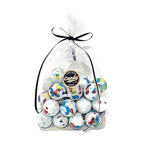 Jaw Breakers, Bruisers, Jawbusters Hard Candy Assortments, Choose Your Favorite (1in Speckled White Fruit, One pound)