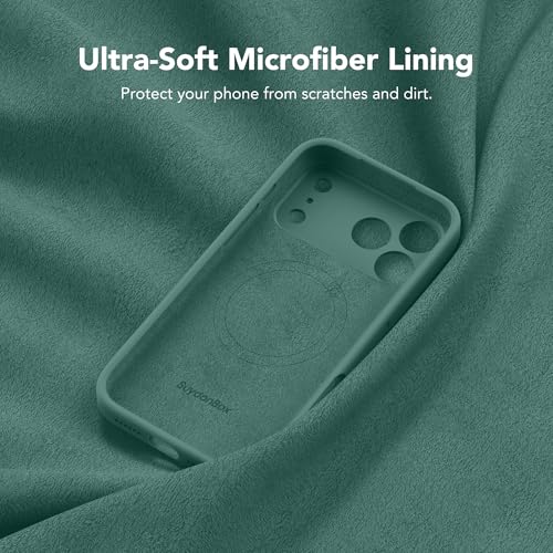 Image of Magnetic for iPhone 17 Pro Case, Compatible with MagSafe, [Full Camera Protection][Screen Protector] Silicone Shockproof Protective Phone Case for iPhone 17 Pro 6.3 inch, Midnight Green