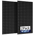 Geynnple 2Pack Sound Proof Foam Panels |48"×24"×2" Quick-Recovery Soundproof Wall Panels | High Density Sound Dampening Panels for Home Studio