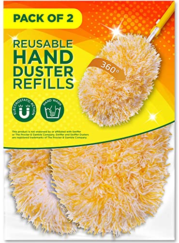 Millifiber Microfiber Reusable Refills For Swiffer Hand Duster, 360 Degree Dry Duster Heavy Duty Refills, 2-Pack (Handle Is Not Included) Air Dry Only #TOP29