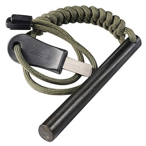 bayite 4 Inch Survival Ferrocerium Drilled Flint Fire Starter