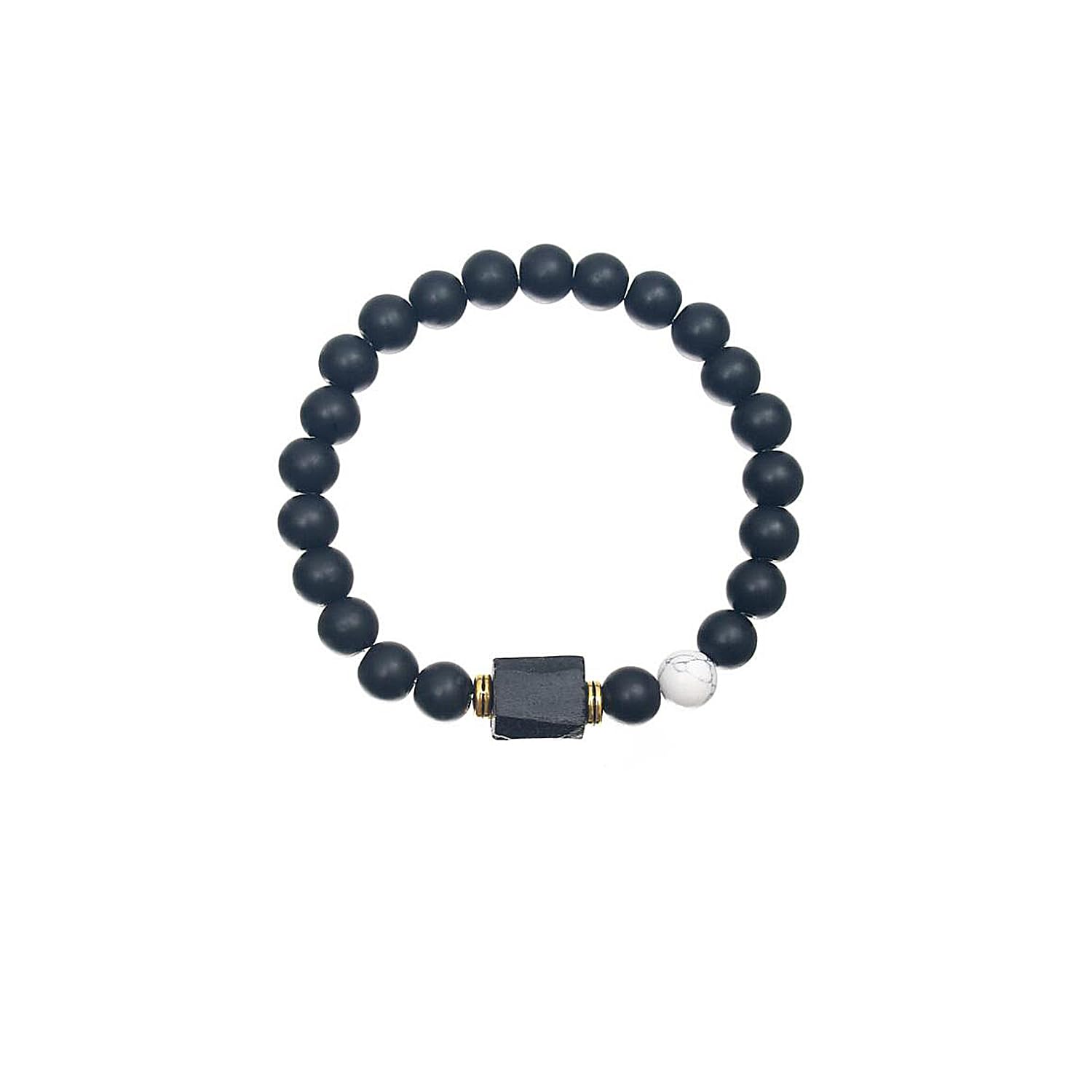 Men's Black Tourmaline Bracelet - Adjustable Stone Bracelet Gift For Him - View #9