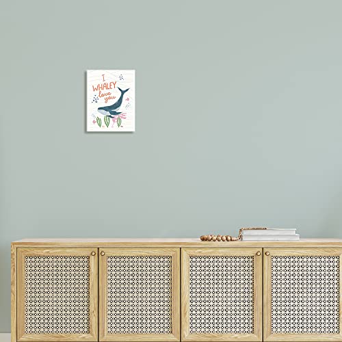 Image of Whaley Love You Quirky Ocean, 10 x 15 Inch Mounted Print on Wall Plaque