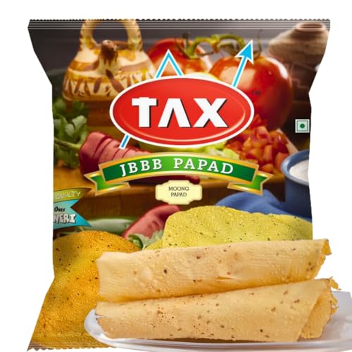 Image of JBBB TAX Moong Papad 400g (Pack of 7) | Rajasthani Bikaneri Style Paapad | Lentil Wafer for Roasting Frying Microwave | Crispy Indian Snack | Side Dish for Dal Chawal Roti Sabzi Khichdi Pulao Meals
