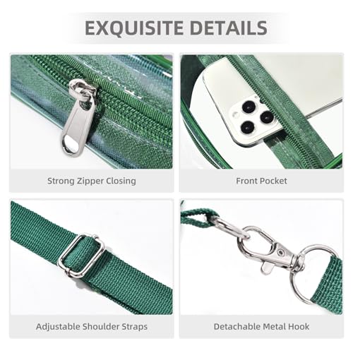 Image of Fibrdoo Clear Crossbody Purse Bag, Clear Bag Stadium Approved with Front Pocket for Concerts Sports Festivals