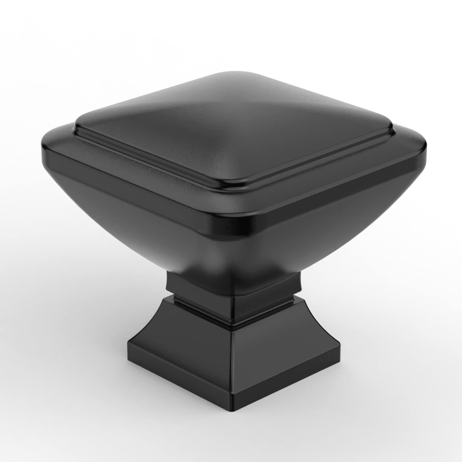9BUILD 10 Pack Matte Black Cabinet Knobs,Solid Square Drawer Pulls