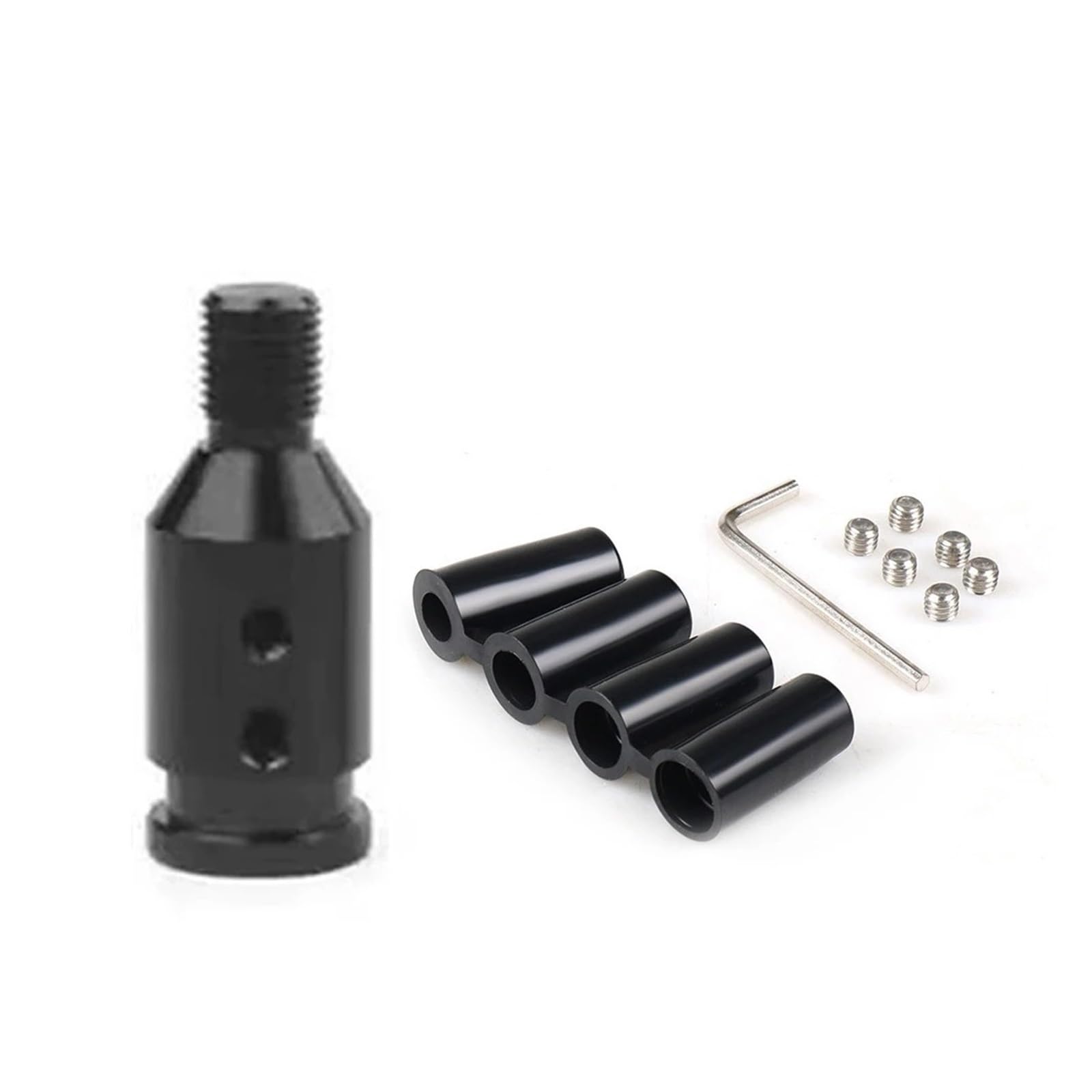 Jxewmtmc Black M12x1.25 Aluminum Alloy Universal Manual Gear Shift Knob Adapter M12x1.25 Thread Gear Stick Shift Cover(Black M12x1.25)