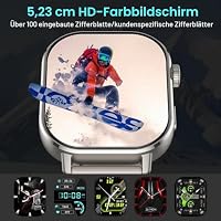Smartwatch Damen Herren, 2.06''AMOLED-Display Fitnessuhr mit Telefonfunktion, 178+ Sportmodi Schrittzähler Uhr Kompass SOS Herzfrequenz Schlafmonitor 5ATM Wasserdichte, Fitness Tracker für iOS Android – Ansicht 2