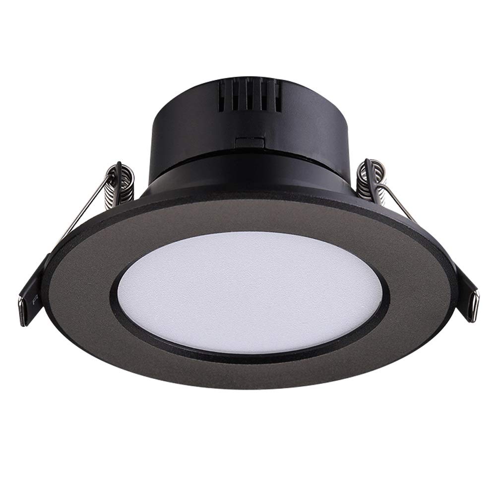 Foco de Techo Empotrado de Aluminio Fundido a presión Negro con Rejilla Ted, Panel LED antideslumbrante, luz de Techo empotrada Creativa nórdica posmoderna, escaparate de Tienda de