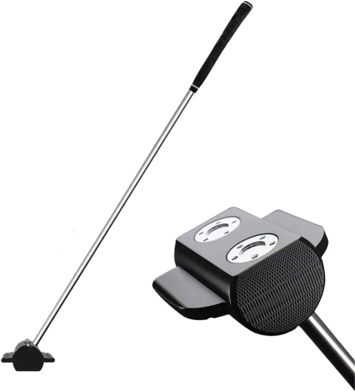 Golf Putter Training Aid, Compact Hammer-Style Design with Two Weighted Attachments for Putting Practice