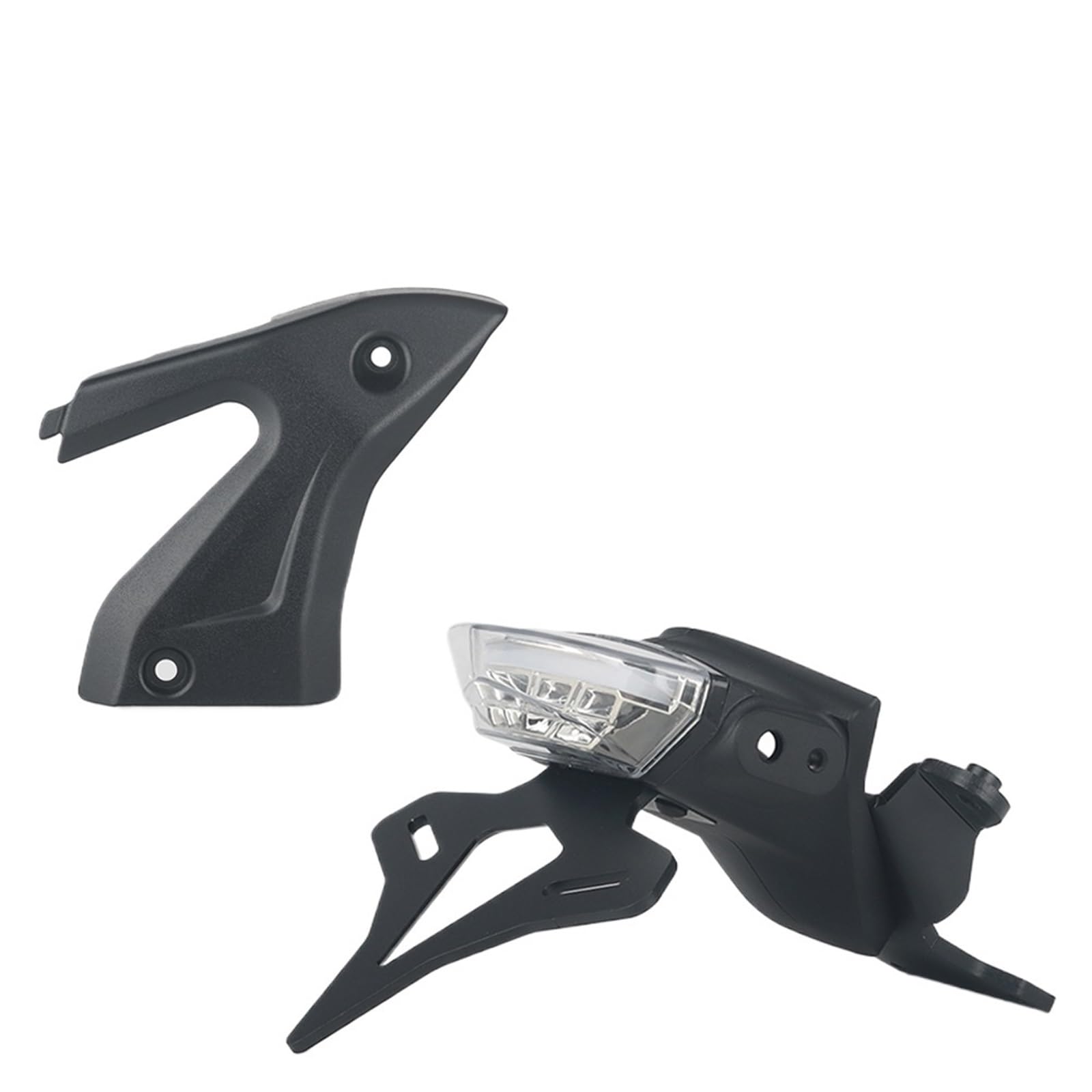 para Trident 660 2021-UP Carcasa Cadena Motocicleta Cola Corta Trasera Soporte Matrícula Contrapunto Luz LED Soporte Matrícula Motocicleta(1 Set - Transparent)