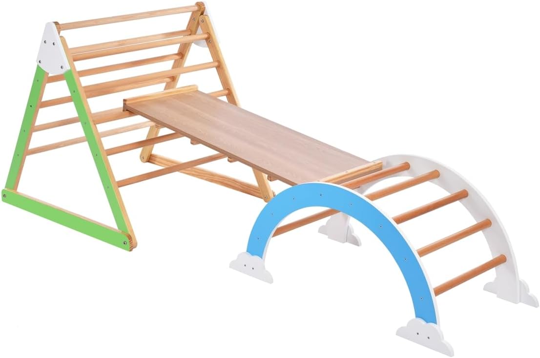 RenwDong Escalera triangular 4 en 1