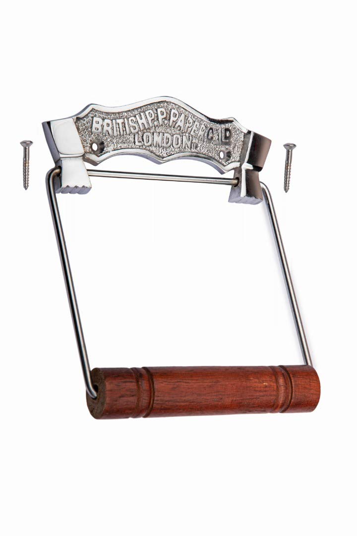 Brass & Metal Chrome Polish British Toilet Roll Holder